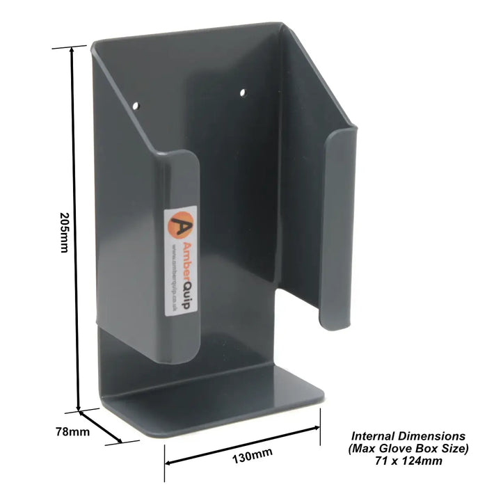 rubber glove wall storage in grey with dimensions