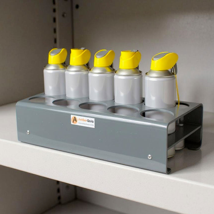 Shelf Mounted Spray Can Holder