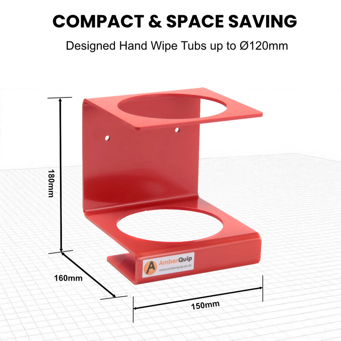 Wall mountable storage holder in red for Big Wipes