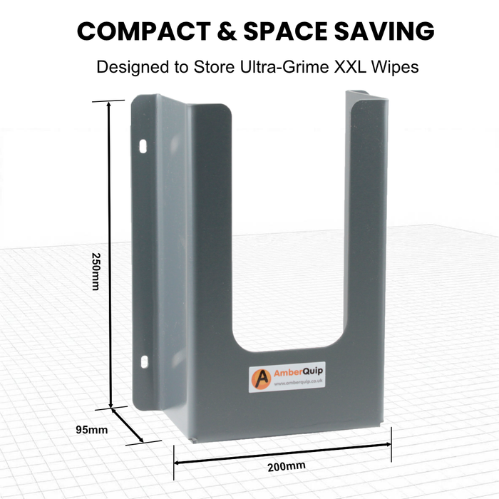 AmberQuip Storage Holder suitable for UltraGrime XXL Wipes. Vertical Mount